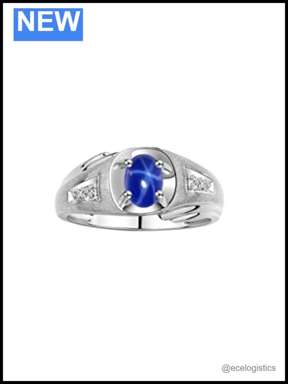 Men's Classic Oval Gemstone Sterling Silver Ring Size 13